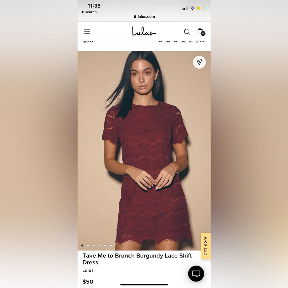 Lulus Take me to Brunch Burgundy Lace Shift Dress